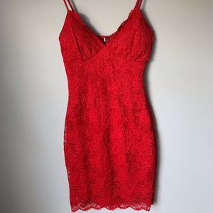 Red Lace Bodycon Dress